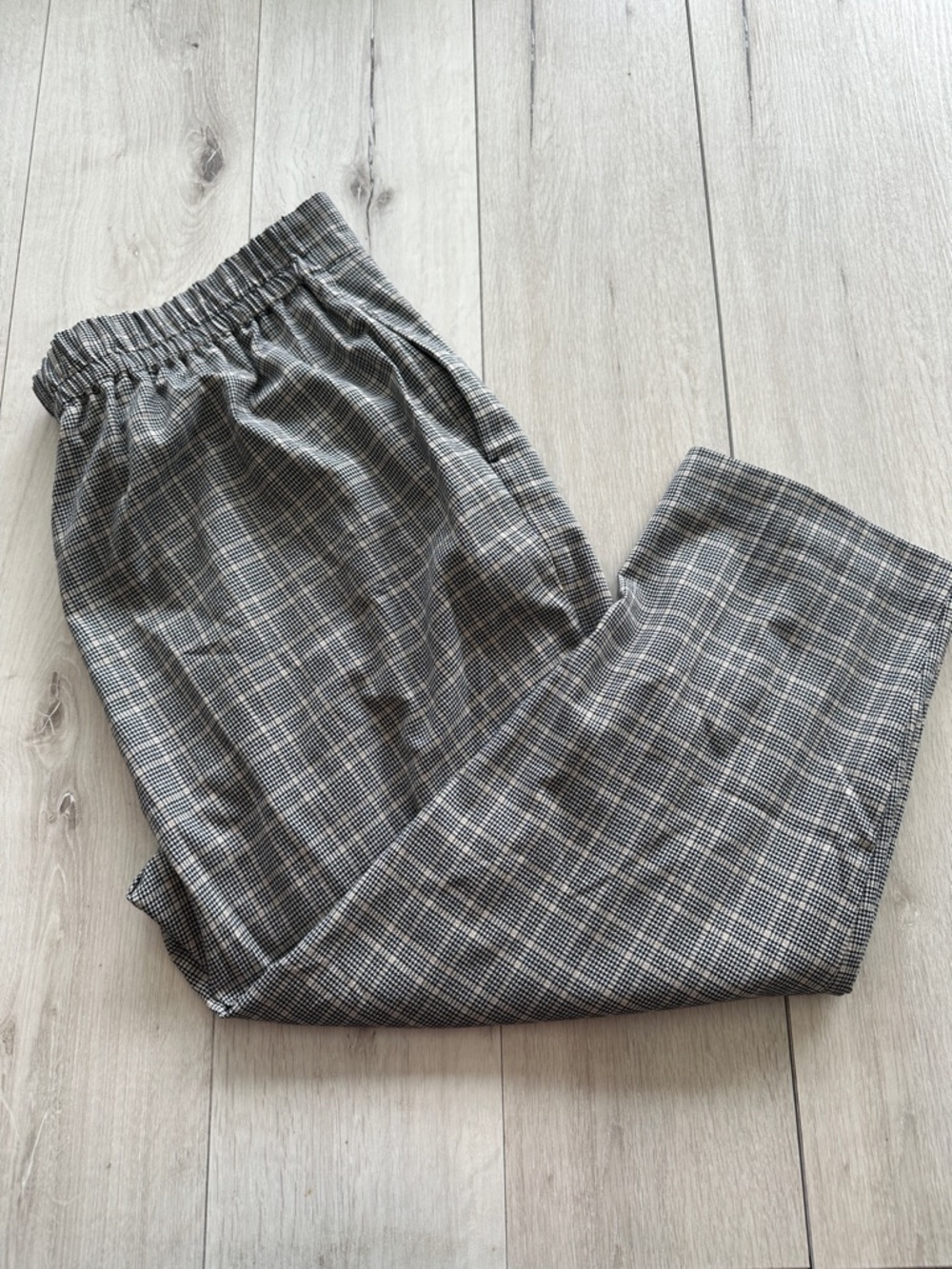 Worthington Plaid Pull On Pants Beige/Black 1X EUC
